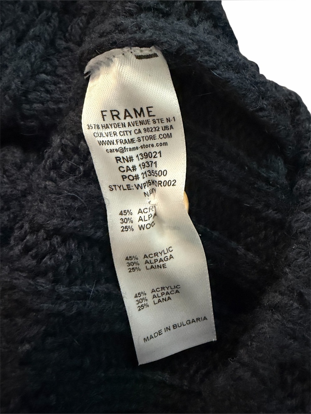 NWT: FRAME Knit Sweater Dress, Navy Blue, Medium - Picture 9 of 10